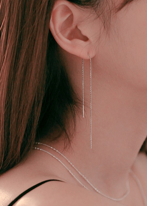 [이태리 체인][925 silver] 실키 라인 귀걸이